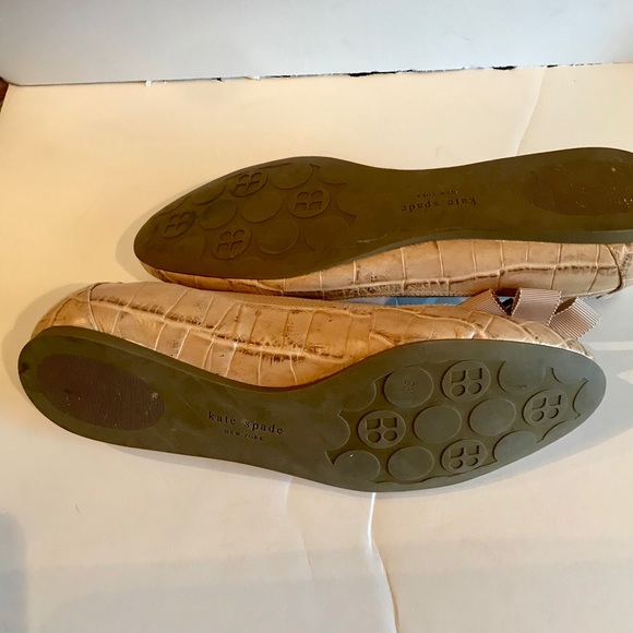 Kate Spade Faith Crocodile Print Jeweled Flats 8 - Picture 7 of 8